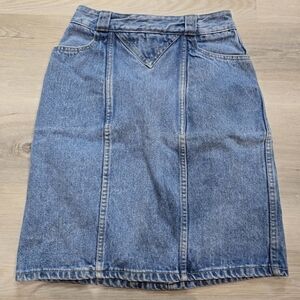 Vintage George Marciano for Guess Blue Jeans Denim High Waist Skirt Size 29/26